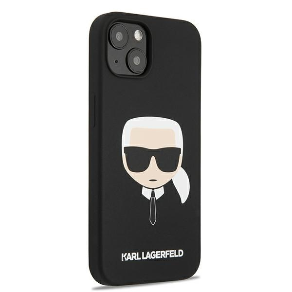KARL LAGERFELD Apple iPhone 13 Mini Silikonhülle Karl`s Head Schwarz Hardcase